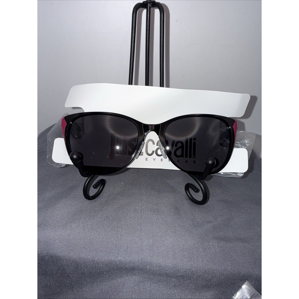 NEW Just Cavalli JC741S 05A BLACK/PINK /SMOKE LENSES SUNGLASSES 54-18-140 B44mm